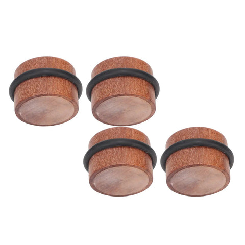 Set of Solid Wood Cylindrical Door Stoppers with Rubber Ring, Heavy Duty Floor Protector for Home Office, Non Slip Base