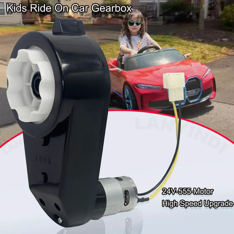 Image of 2 Pack 24V RS555 Motor Gearbox High Speed Drive Engine Replacement Parts for Ride On Toys Cars SUVs and ATVs Upgrade Kit