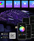Dope Twinkle Meteor Shooting Star Fiber Optic Kit With 16W Light, RGBW, Sound Activated, app controlled car ceiling starlight