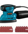 130W Detail Sander With 12000 RPM Palm Power And Copper Motor Dust Collection System Includes 12 Sandpapers
