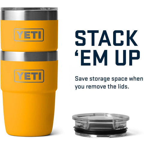 Pro Move 8 Oz Stackable Cup with Beekeeper Thread fits your daily grind like a glove, double-walled, yellow with lid.