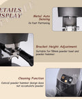 Automatic Electric 58mm Coffee Tamper Built For A No Sweat Daily Grind Featuring Rock Solid 10 To 30Kg Of Steady Pressure For Espresso Bean Powder Press And Matte Black Finish with metal auto sensing and bracket height adjustment.