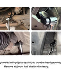 Two Piece Pry Bar Wrench Adapter Heads For Half Inch Drive Crowbar Adapters Set used under a car for shaft removal