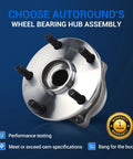 Rear Wheel Bearing Hub Assembly 512536 For Subaru Outback 2015 To 2021, Forester 2019, WRX 2015 To 2019, Legacy 2015 To 2021, Ascent 2019 To 2021 5 Lug With ABS Pack Of 2 Ready To Install Replacement displayed on blue background