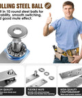 Rolling steel ball hinges with 10 round steel balls, stainless steel construction, featuring durability and mute effect.