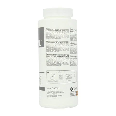 Activated Scale Remover Descaler For Coffee And Espresso Machines 900g Bottle rear view with instructions label visible