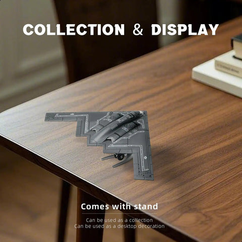 B 2 Spirit Stealth Bomber Model Kit 1 200 Scale Quick Build For USAF Fans And Collectors displayed on wooden desk