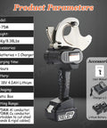 Cordless 18V Electric Hydraulic Ratchet Cable Cutter For Copper Aluminum And ACSR Wires with accessories and battery