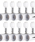 Dimmable H Track Lighting Heads With Adjustable 330 Degree Rotation And 90 Degree Tilt For Precise Accent Lighting, CRI 90 Plus LED Track Fixtures, 4000K Daylight, 120V Halo Type, White, 10 Pack