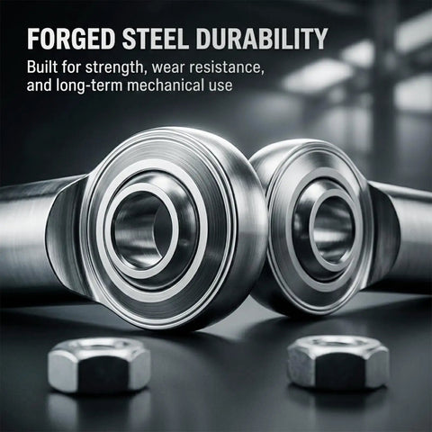CF4 1/4 Inch Bore Rod End Bearing 1/4-28 Female Thread Right Hand Heim Joint With Jam Nuts 2 Pack Heavy Duty Precision Machined Low Friction Ideal For Hydraulic Cylinders And Industrial Machinery, forged steel rod ends