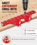 Rugged Two In One Shelf Pin And 35mm Hinge Jig Kit With Premium Drill Bits For Flawless Cabinet Hardware Setup on wood drill