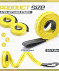 Front view of four Vincreem lifting sling straps, yellow 1 in x 6 ft, heavy-duty polyester for hoist