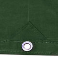 Close-up of Beefy 10 Oz Canvas Tarp Heavy Duty Truck Tarp Water Resistant UV Resistant 10x12 Feet Green Tarpaulin grommet detail.