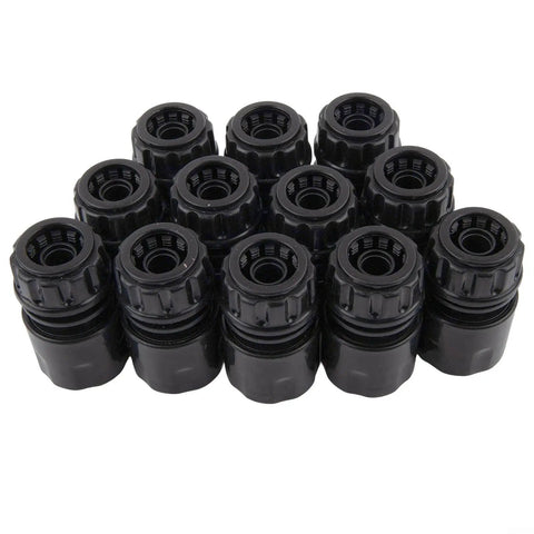 Heavy Duty 12 Pack Garden Hose Repair Kit With Quick Connect Fittings And Leakproof Sealing Pads For Irrigation Car Wash Water Pipe Extensions, black plastic connectors