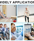 Image of various activities: woodworking, jogging, family leisure, lab work, data analysis, highlighting versatile use of Four Pack Clear Safety Glasses Anti Fog Nursing Goggles Anti Scratch Square Protective Eyewear With No Sweat Side Shields And Cleaning Cloth For Women Men Lab Work And Everyday Use.