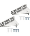 Stainless Steel Freezer Door Hinge Set Two Pack Outer Column Left Shaft 1.38 Inch Distance Replacement For Refrigerator Includes 6 Screws And 4 Bushings