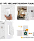 Slick Smart Dimmer Switch With Wireless Remote Control shown mounted, highlighting size and battery compartment details.