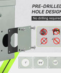 Pre-drilled panel design of 50 Amp 125/250 Volt Power Outlet Box Waterproof Lockable Enclosed Panel With 14-50R Receptacle.