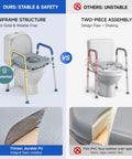 Comparison of Adjustable Toilet Seat Riser With Plush Pu Foam Pad For Elderly And Seniors for stability vs unstable models.