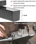Pro Grade Five Piece Blacksmith Anvil Hardy Tool Set fits 1 inch hardy hole; shown on anvil with square shank for stability.