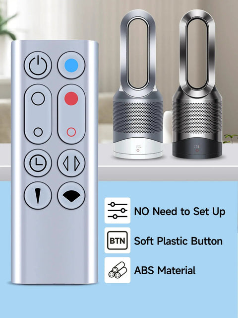 Replacement Remote For Dyson HP00 HP01 Silver Purifying Heater Fan No Fuss Plug And Play, Part 967197-13, buttons shown