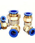 Premium 10Pcs Brass Push Fit Pneumatic Fittings Kit For Quick Connect Air Hose Straight Elbows Male Thread Swivel Ring Design Perfect For PU Nylon Tubing And Compressor Systems To Upgrade Your Workflow, brass push-fit fittings