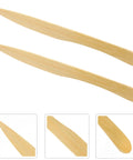 Wooden Letter Opener Set Two Pack Ergonomic Wear Resistant Envelope Slitter Portable Utility Cutter in khaki wood finish