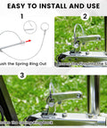 Installation steps for Two Pack Trailer Coupler Pins With Quick Release Ring on farm trailers, demonstrating easy use and locking pin design.