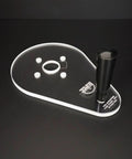 Dead Nuts Perfect Single Grip Router Base Plate For Milwaukee M18 Fuel Compact Router 2723 20 six inch by nine inch clear acrylic with handle.
