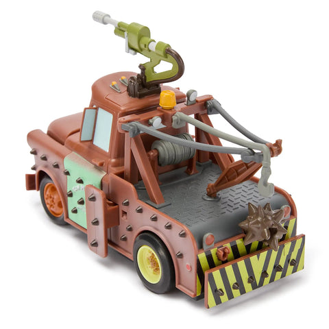 Tow Mater Remote Control Car With Crash And Rebuild Action, 2.4GHz Wireless RC Car for Kids in post-apocalyptic design, rear view