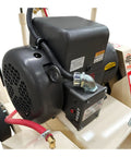 Close-up of five horsepower motor on Rugged No Fuss 18 Inch Electric Walk Behind Saw for clean cutting operations.