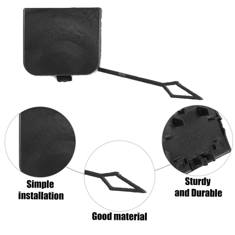 Front Right Bumper Tow Hook Cover Towing Eye Cap For Volkswagen Jetta 2015 2018 Replacement Black Easy Install Direct Fit