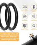 Image showing 2 Pack 20x2.125 Inch Kids Bike Tires Set With Tubes And Levers For BMX MTB And Youth Rides Puncture Resistant.