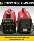 A Frame Trailer Tray Mount For RVs holding two red generators for cargo and tools, black finish, stable A frame attachment.