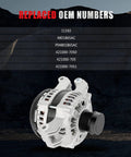 Heavy Duty 220Amp 12V Alternator For Dodge Durango 2011 2015 V6 3.6L For Charger 2011 2016 V6 3.6L Ram 1500 2013 2015 V6 3.6L And Jeep Grand Cherokee 2011 2016 V6 3.6L High Output Replacement With OE Numbers 4801865AC 4210007050 421000705 4210007