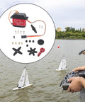 Heavy Duty Digital Servo With Solid Metal Gears Pushing A Sick 25kg Of Pure Torque To Crush Any Off Road Track On Rc Cars Boats And Robot Kits Built Tough For Splash Out And Muddy Trails So You Rip Every Time, displayed with components on water.