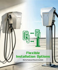Straight Up Rugged Outdoor EV Charger Enclosure For Tesla NACS And J1772 Plugs mounted on wall with flexible installation options.