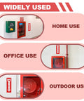 Image showcasing Fire Extinguisher Stickers 4x12 Inch Pack Of 5 Signs With Arrows for various uses like home, office, and outdoor.