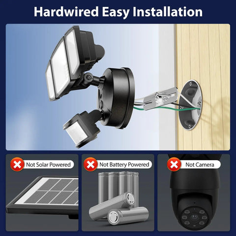 Heavy Duty 75 Watt LED Flood Light With Motion Sensor And Dusk To Dawn Delivering 7000 Lumen Blazing Bright Output Featuring An Adjustable Triple Head Setup That Rocks In Bad Weather And Tops Off Your Outdoor Yard Security