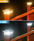 12 Pack Solar Post Cap Lights For Outdoor Decks And Fences, Waterproof Post Caps For 4x4 And 6x6 Wooden Or Vinyl Posts, Dual Warm White And Cool White Modes, Bright LED, Easy Install, Plug And Play, Docks Patios And Gardens
