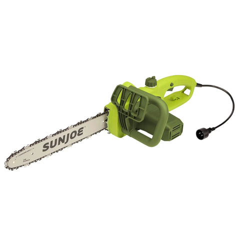 14-Inch 9-Amp Electric Chainsaw For Tree Limb Trimming And Pruning With Auto Oiler Low Kickback Safety Switch green design