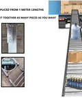 Heavy-Duty 40Cm Stainless Steel Roller Conveyor With 13 Foot Length transporting goods including boxes and bottles.