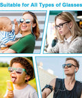 5 Pack Premium Leather Eyeglass Straps in use by adults and children in various outdoor and indoor settings.
