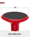 Active Tilt Stool For Ergonomic Office Setup And Standing Desks, Adjustable 12 To 24 Inch Height, Red Cushioned Seat, 13-inch Diameter