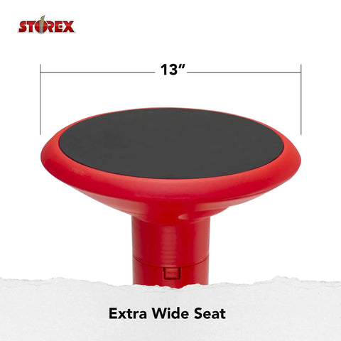 Active Tilt Stool For Ergonomic Office Setup And Standing Desks, Adjustable 12 To 24 Inch Height, Red Cushioned Seat, 13-inch Diameter