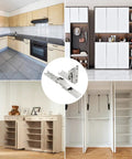 Rock Solid Nickel Plated Hidden Hinges For Cabinet Doors And Shelves Built Tough As Nails With Smooth Swing Operation Easy No Drill Install Heavy Duty Furniture Hardware 10 Pack in modern kitchen and wardrobe setups.