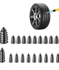 20 Pack Tire Repair Nails For Quick Puncture Fixes Self Service Vacuum Tire Repair Nail Kit for cars, trucks, tractors displayed with tire