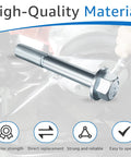 Close-up of a high-quality M10-1.5 engine stand bolt from the 12 Piece M10-1.5 Engine Stand Bolt Kit For Gm Ls Motors Garage.