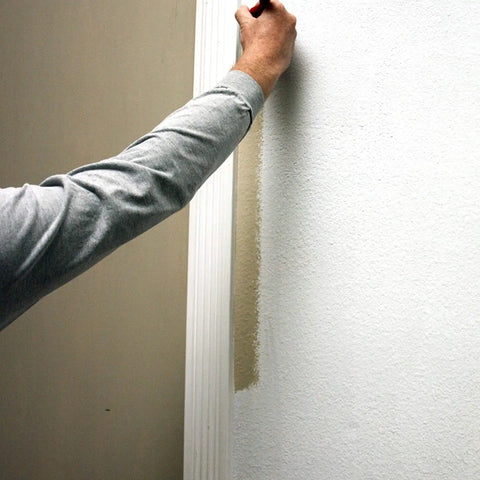 Person using Pack Of 2 Edger Shield For Baseboards And Uneven Trim, Paintbrush Not Included, Attaches To Any 2 Inch Brush