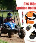 GY6 Ignition Coil CDI Box Starter Solenoid Relay Kit For 150cc 50cc 125cc Tao Tao Roketa Go Kart ATV Scooters With Voltage Regulator Rectifier Orange next to go-kart